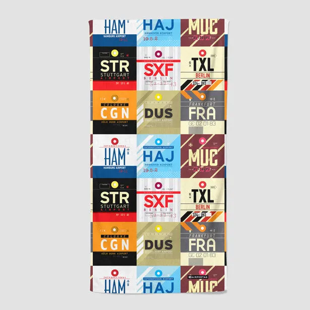 Germany Airports - Beach Towel