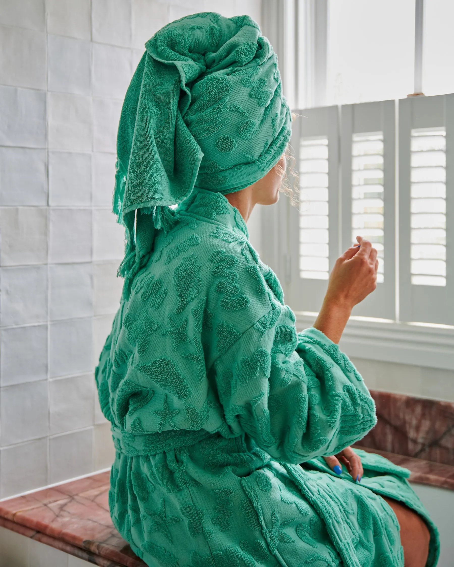 Kip & Co Jade Rock Pool Terry Bath Towel