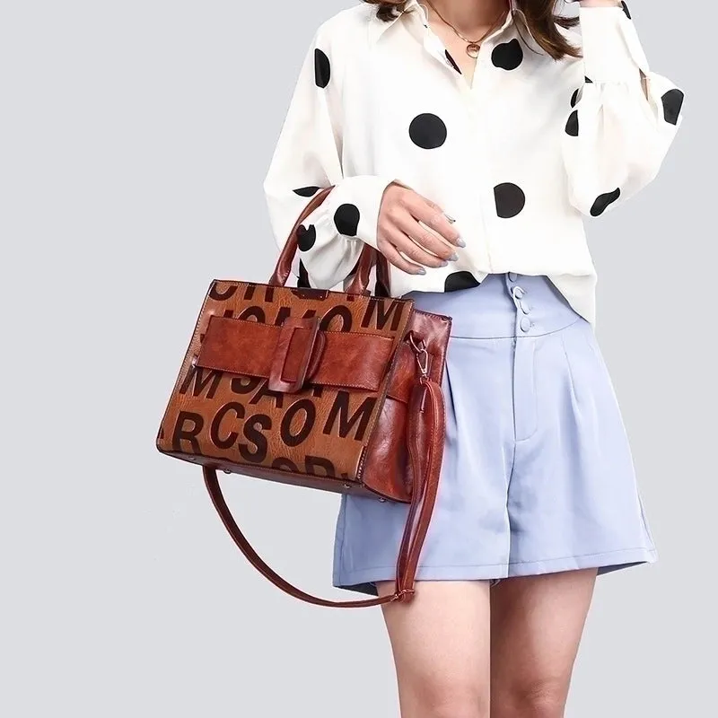 Large Pu Leather Vintage Style Bag Sets