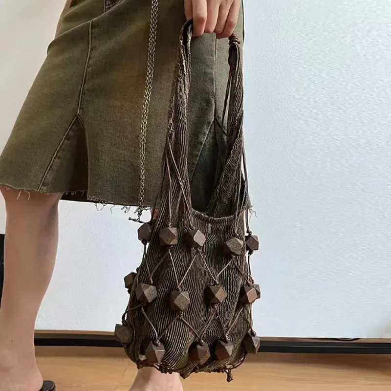 TAVIMART  -  Handmade Rattan Woven Shoulder Bags Large Capacity Straw Bag Bohemian Casual Travel Handbag Totes Summer Beach Bags