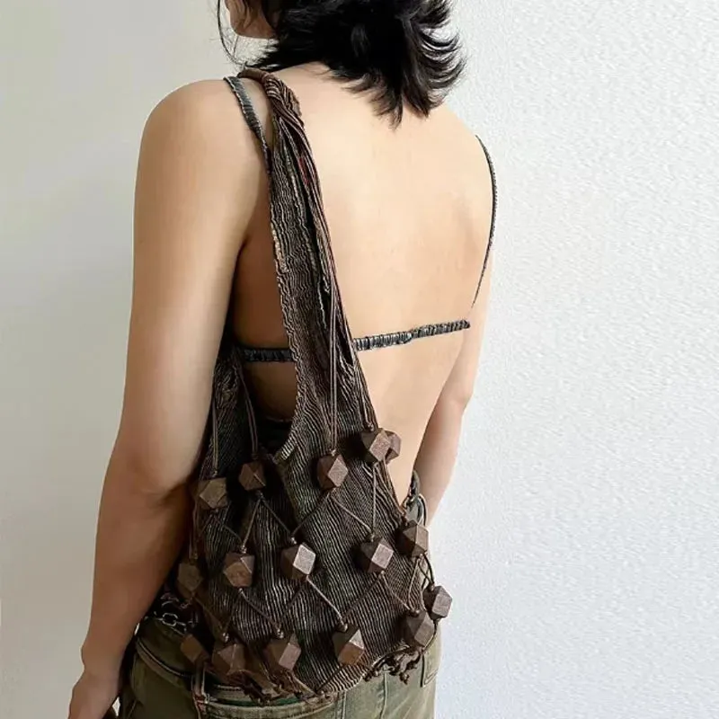 TAVIMART  -  Handmade Rattan Woven Shoulder Bags Large Capacity Straw Bag Bohemian Casual Travel Handbag Totes Summer Beach Bags