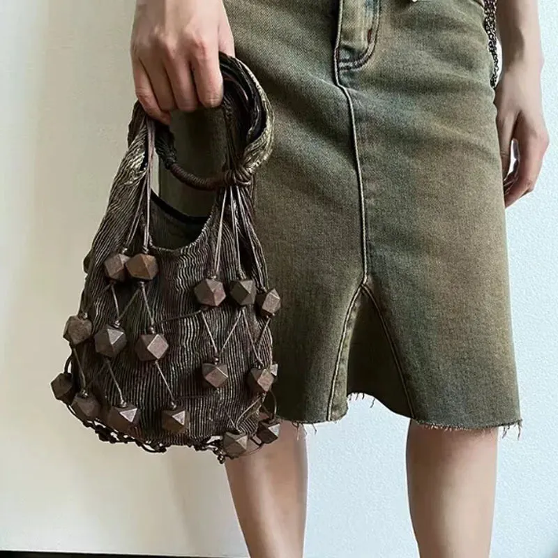 TAVIMART  -  Handmade Rattan Woven Shoulder Bags Large Capacity Straw Bag Bohemian Casual Travel Handbag Totes Summer Beach Bags