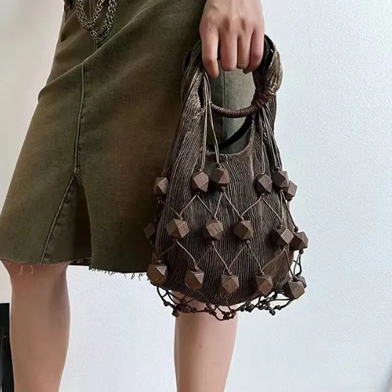 TAVIMART  -  Handmade Rattan Woven Shoulder Bags Large Capacity Straw Bag Bohemian Casual Travel Handbag Totes Summer Beach Bags