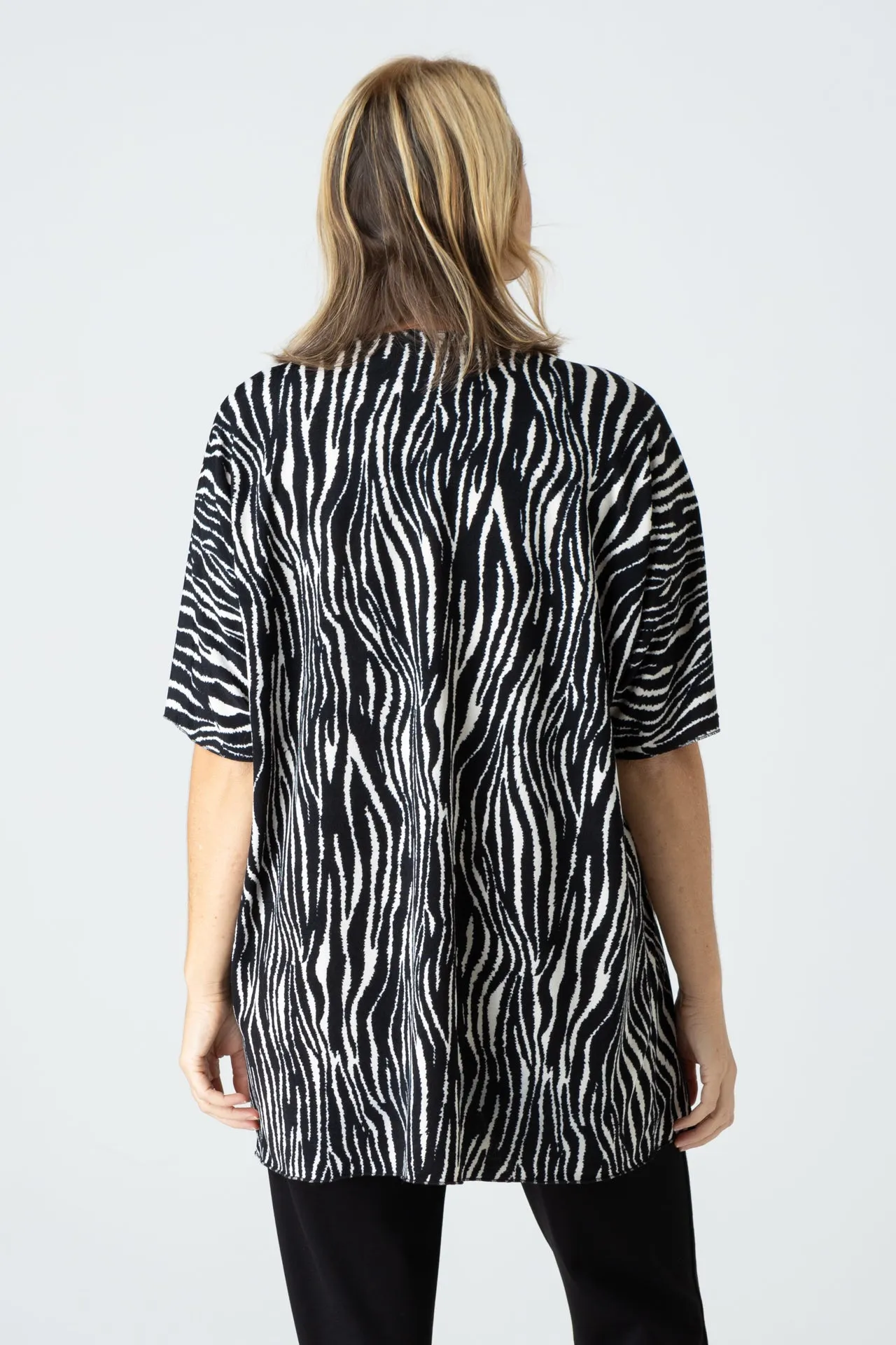 Tidal Print Jersey Short Sleeve Kimono